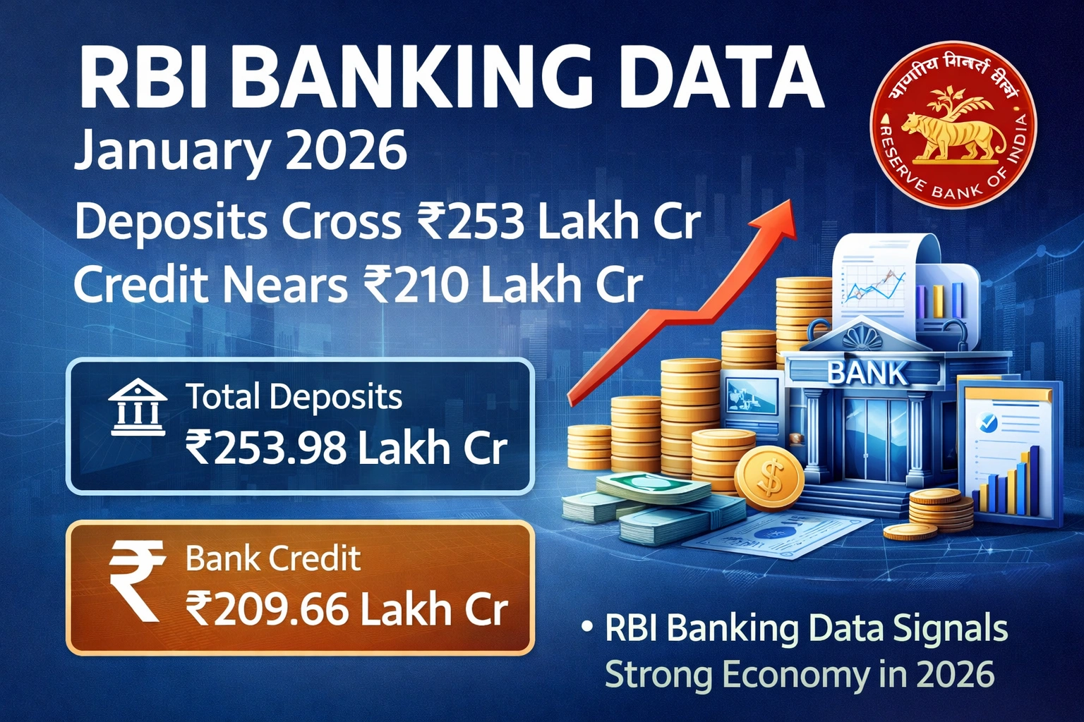 Big Banking Update: Deposits Cross ₹253 Lakh Crore in January 2026